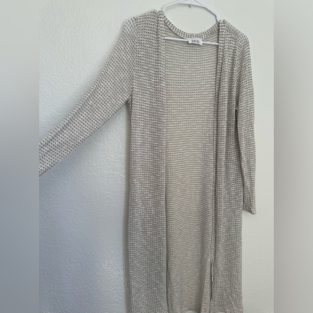 GAP Cream Knit Open-Front Cardigan